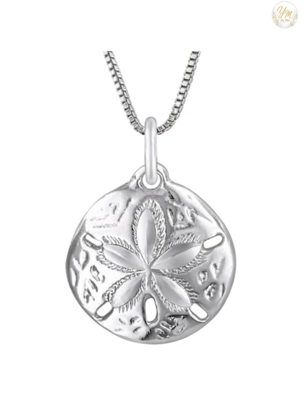 925 Sterling Silver Sand Dollar Pendant Necklace 18in